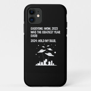 2024 Hold My Beer Funny Alien Invasion Sci-Fi Case-Mate iPhone Case
