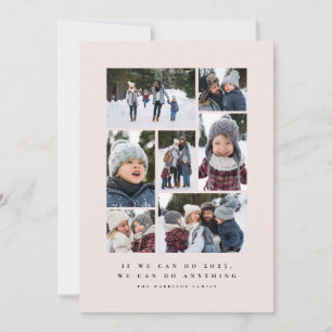 2024 inspirational pink photo collage holiday card