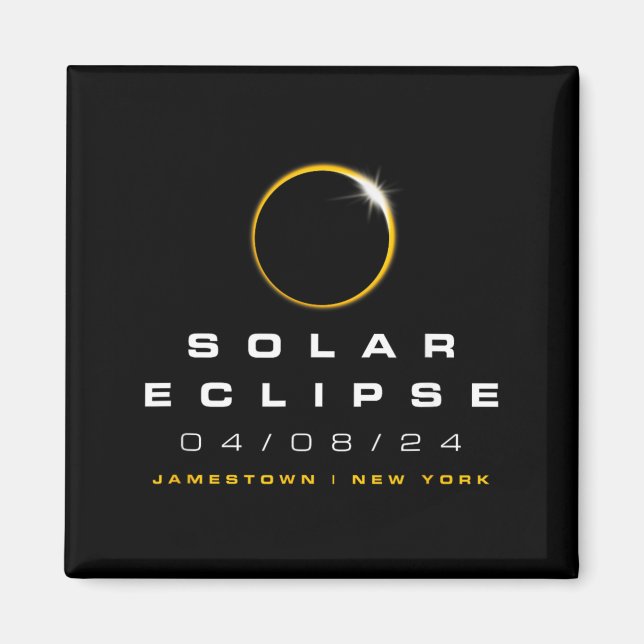 2024 Jamestown New York Solar Eclipse Magnet (Front)