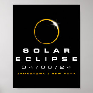 2024 Jamestown New York Solar Eclipse Poster