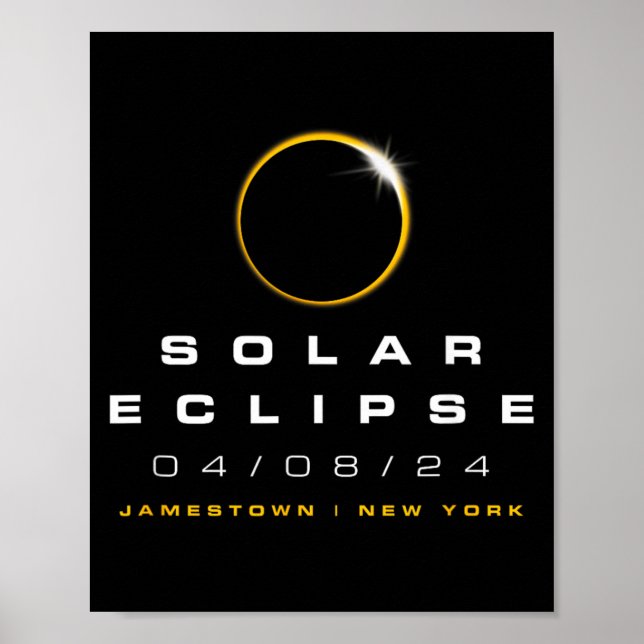 2024 Jamestown New York Solar Eclipse Poster (Front)