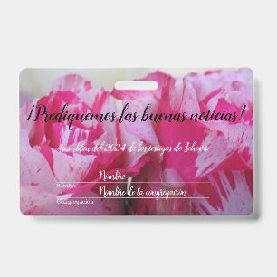 2024 JW asamblea TJ rosas personaliza ID Badge