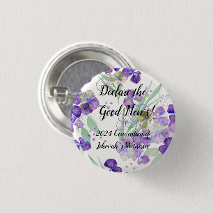 2024 JW Convention Hydrangea petals customize 3 Cm Round Badge