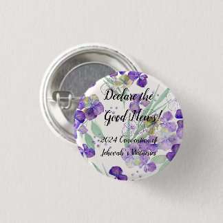 2024 JW Convention Hydrangea petals customize 3 Cm Round Badge