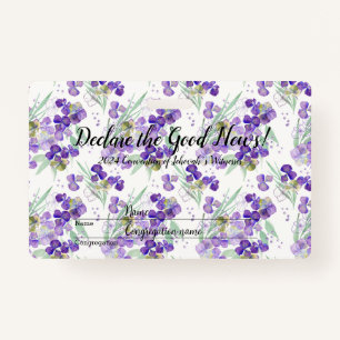 2024 JW convention Hydrangeas  ID Badge