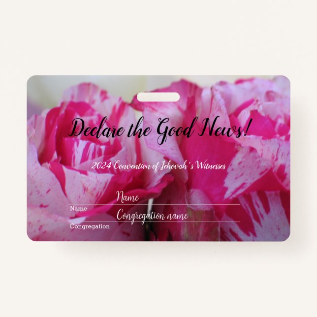 2024 JW convention Roses  ID Badge (Front)