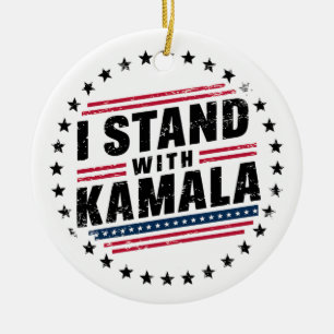 2024 Kamala Harris Madam President USA Vote Ceramic Ornament