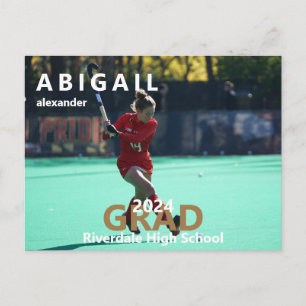 2024 Lacrosse Photo Graduation Announcement Postcard