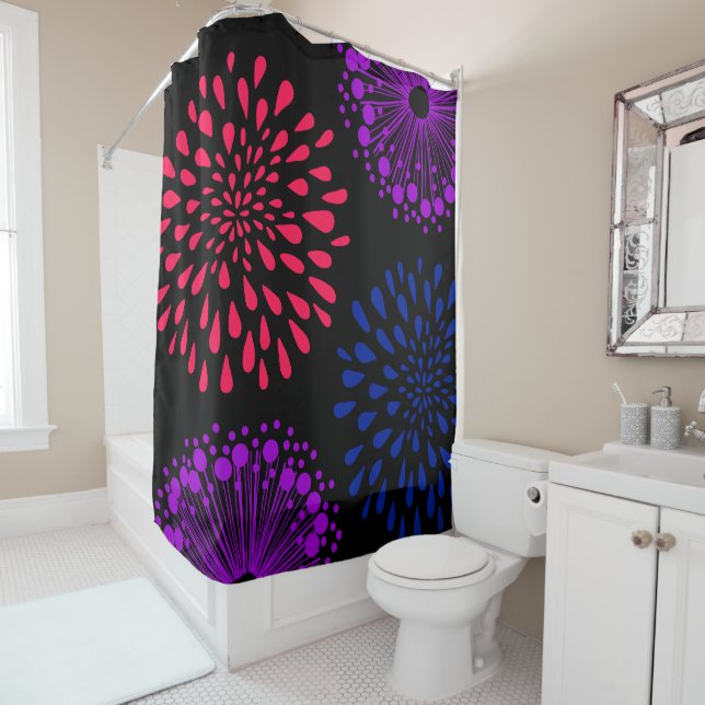 2024 LED Light Coloured Shower Curtain (In Situ)