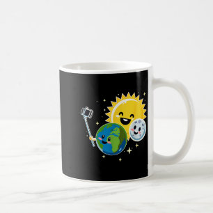 2024 Lunar Solar Eclipse Earth Moon Sun Selfie Fun Coffee Mug