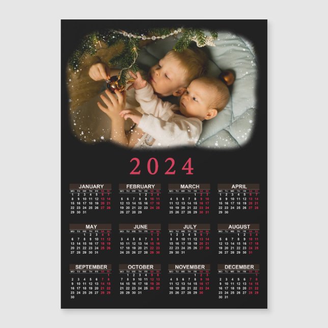 2024 magnetic calendar with photos of children (Front)