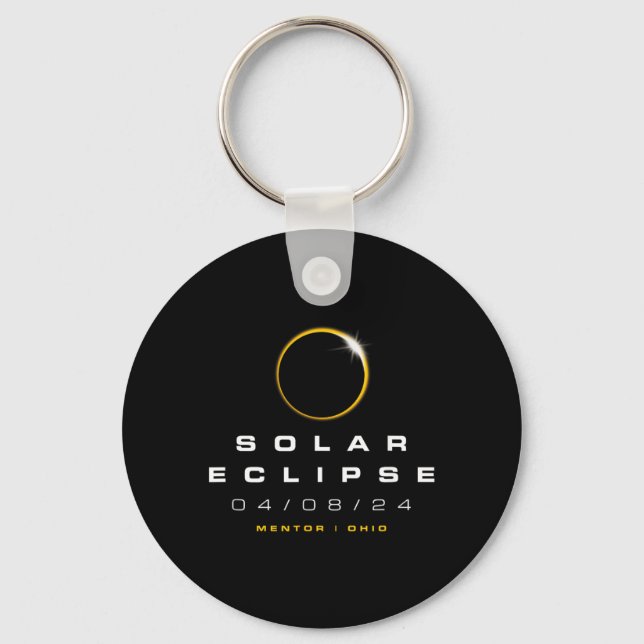 2024 Mentor Ohio Solar Eclipse Key Ring (Front)