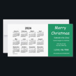 2024 Merry Christmas Calendar by Janz Green Holiday Card<br><div class="desc">Artistic Calendar Designs by Janz © 2008-2023 Jan Fitzgerald. All rights reserved. Graphic Design,  Artwork,  and Photography by Jan and Michael Fitzgerald.</div>
