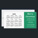 2024 Merry Christmas Calendar by Janz Green Holiday Card<br><div class="desc">Artistic Calendar Designs by Janz © 2008-2023 Jan Fitzgerald. All rights reserved. Graphic Design,  Artwork,  and Photography by Jan and Michael Fitzgerald.</div>