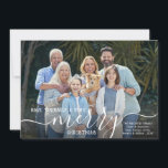 2024 MERRY CHRISTMAS Photo Overlay 2025 Calendar Holiday Card<br><div class="desc">Modern Christmas photo card with the greeting HAVE YOURSELF A VERY MERRY CHRISTMAS featuring chic, elegant calligraphy script photo overlay in your choice of colors to stand out on your picture (shown in white) on the front and a 2025 year-at-a-glance calendar in your choice of color(s) on the back (shown...</div>
