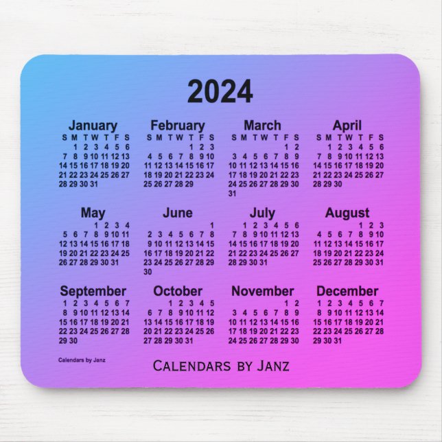 2024 Miami Grey Calendar by Janz Mouse Pad (Front)