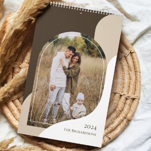 2024 Minimal Arch family Photos Stylish Template Calendar