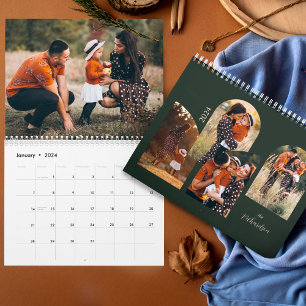 2024 Minimal Arch family Photos Stylish Template Calendar