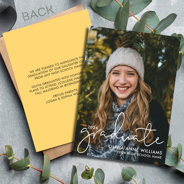 2024 Minimalist Overlay High School Graduate Photo Announcement (Creator Uploaded)