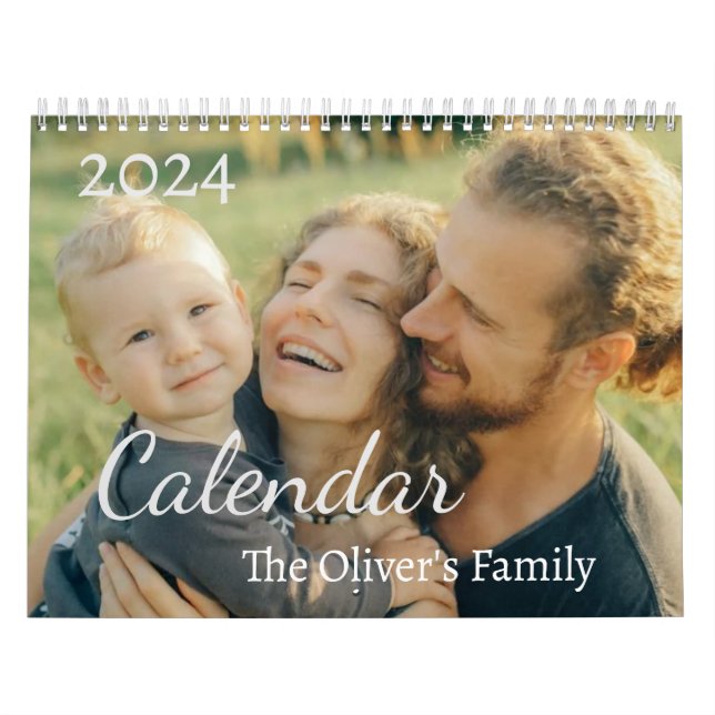 2024 Modern Custom Photo Create Your Own Family Calendar (Cover)