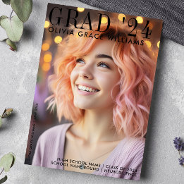 2024 Modern Magazine Overlay Graduation Announcement