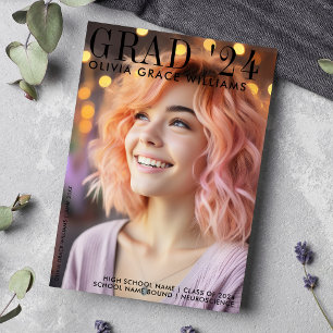 2024 Modern Magazine Overlay Graduation Announcement
