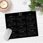 2024 Modern Simple Black and White Calendar Mouse Pad<br><div class="desc">2024 Modern Simple Black and White Calendar Mouse Pad featuring a simple,  minimalist year-at-a-glance calendar. This is a simple black and white,  but the colours are all customisable. Please contact us at cedarandstring@gmail.com if you need assistance with the design or matching products.</div>