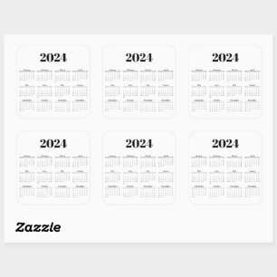 2024 Monthly Calendar   Any background  Square Sticker