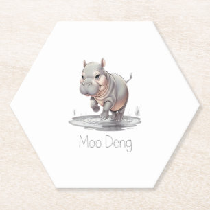 2024 Moo Deng Paper Coaster
