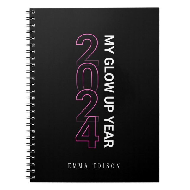 2024 My Glow Up Year Personalised Notebook (Front)