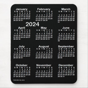 2024 Neon White Large Print Calendar by Janz Mouse Pad