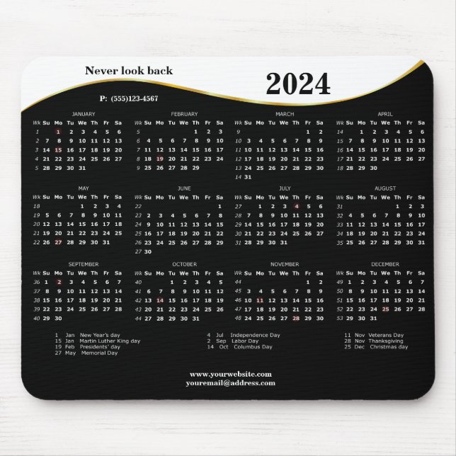 2024 Never look back Mouse Pad (Front)