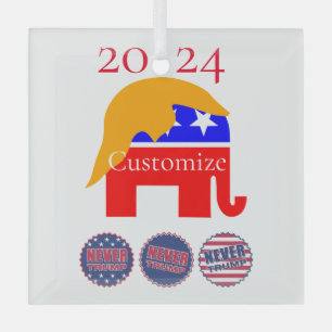 2024 Never Trump Thunder_Cove Glass Tree Decoration