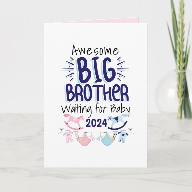 2024 New Big Brother Waiting for Baby Sibling Card (Front)