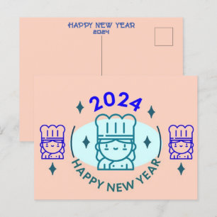 2024 NEW YEAR CHRISTMAS GREETING HOLIDAY POSTCARD