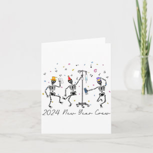 2024 New Year Crew Skeleton Dancing Funny Nurse Ic Card