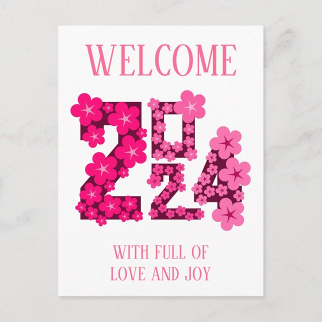 2024 NEW YEAR GREETING MOM DAD SISTER BROTHER BOSS POSTCARD (Front)
