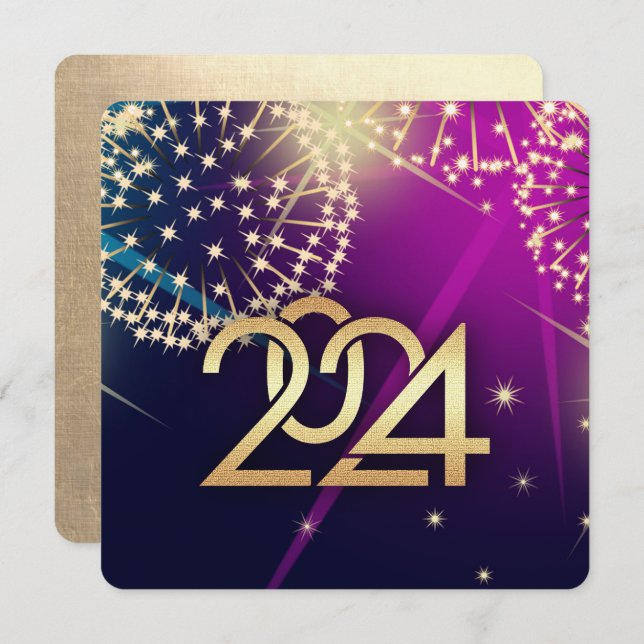 2024 New Year's Eve Party Custom Invitations (Front/Back)