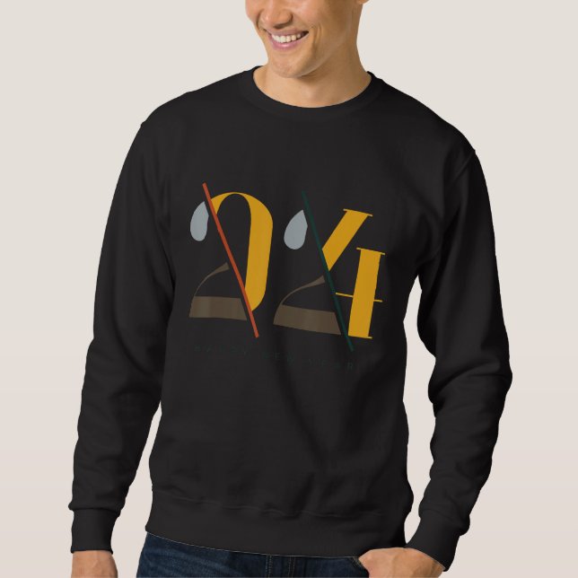 2024 New Years Eve Party Supplies NYE 2024 Happy N Sweatshirt (Front)