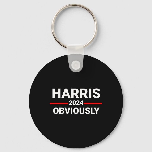2024 Obviously Harris Waltz 2024 Election Kamala H Key Ring (Front)