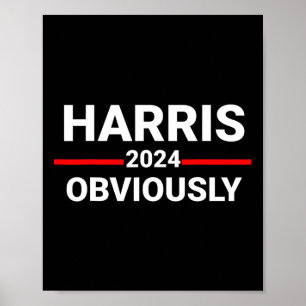 2024 Obviously Harris Waltz 2024 Election Kamala H Poster
