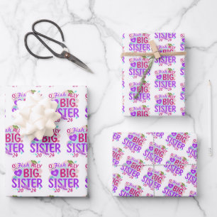 2024 Officially - O'Fishally a Big Sister Pun Wrapping Paper Sheet