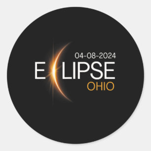2024 Ohio Solar Totality Eclipse Ohio Solar 2024  Classic Round Sticker