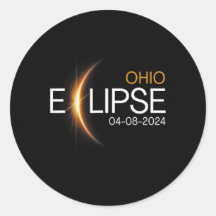 2024 Ohio Totality Eclipse Ohio Solar 2024 Classic Round Sticker