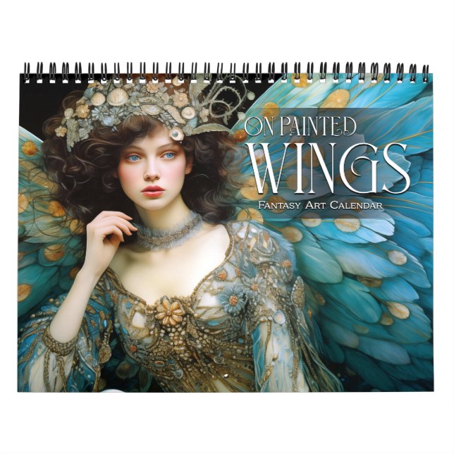 2024 On Painted Wings Fairies Angels Fantasy Art Calendar (Cover)