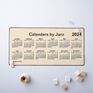 2024 Papaya Whip Large Print Calendar by Janz Desk Mat