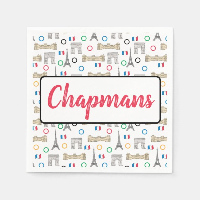 2024 Paris France Games Summer Personalised Napkin (Front)