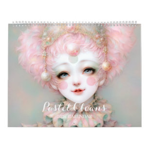 2024 Pastel Clowns Fantasy Art  Calendar