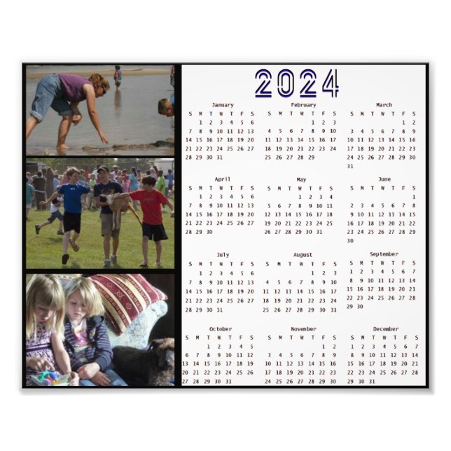 2024 Personalised Family Photo Collage Calendar (Front)