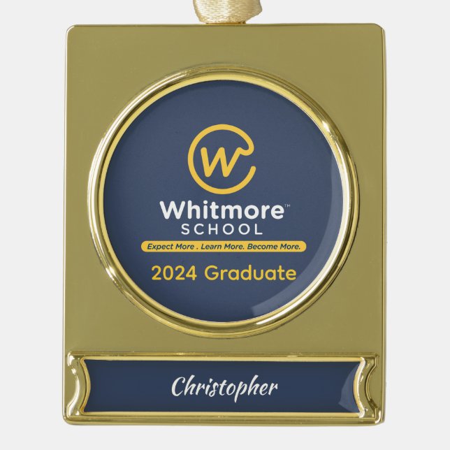 2024 Personalised Graduation Banner Ornament (Front)